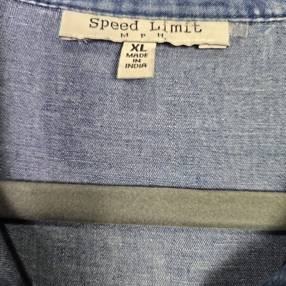 Women's Speed Limit MPH Denim Belted Dress - Picture 5 of 14